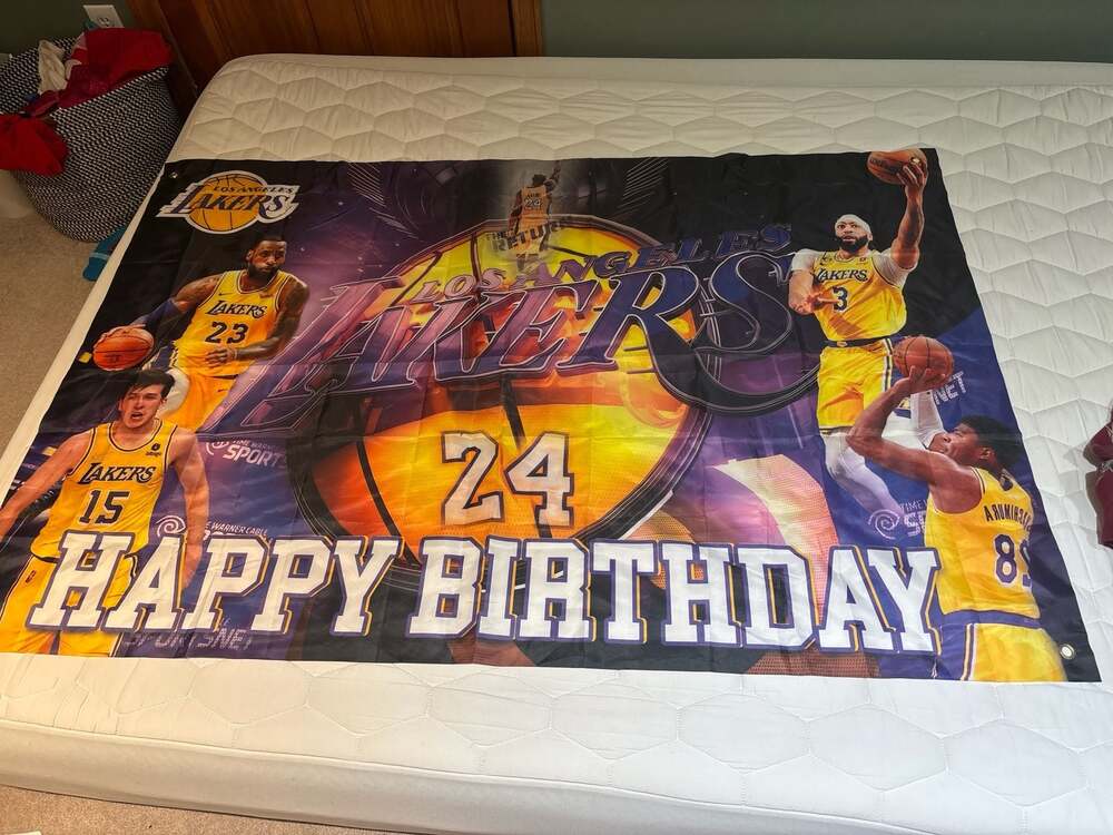 Los Angeles Lakers Fabric Banner Backdrop LeBron James Anthony Davis